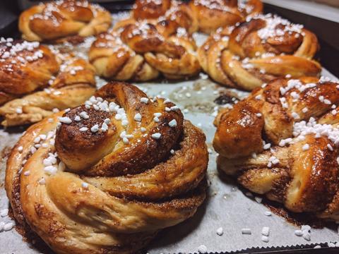 A plate of our freshly baked cinnamon buns