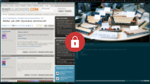 My lockscreen using i3lock and a pixelated screenshot of my desktop